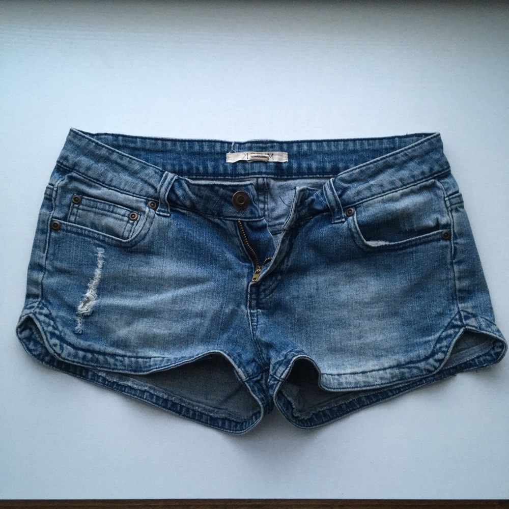 Denim Booty Shorts Bootie Shorts Medium Blue Sz 27